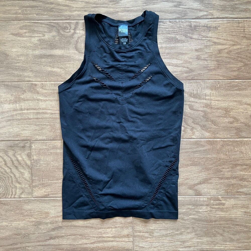 Victoria Sport Victoria's Secret Tank Top Size S Black Seamless Laser Cut